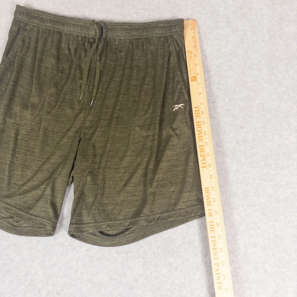 Reebok Mens XXL Athletic Shorts Olive Green Heathered Training Gym 3RBMH1583